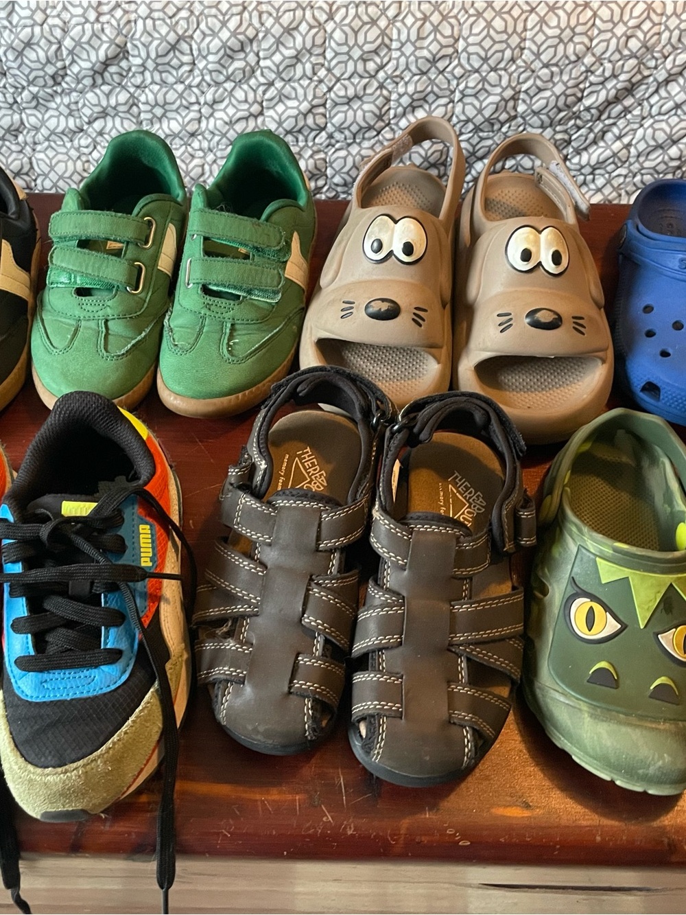 Bundle 7 pair boys size 12 CROCS, Puma, wonder nation
